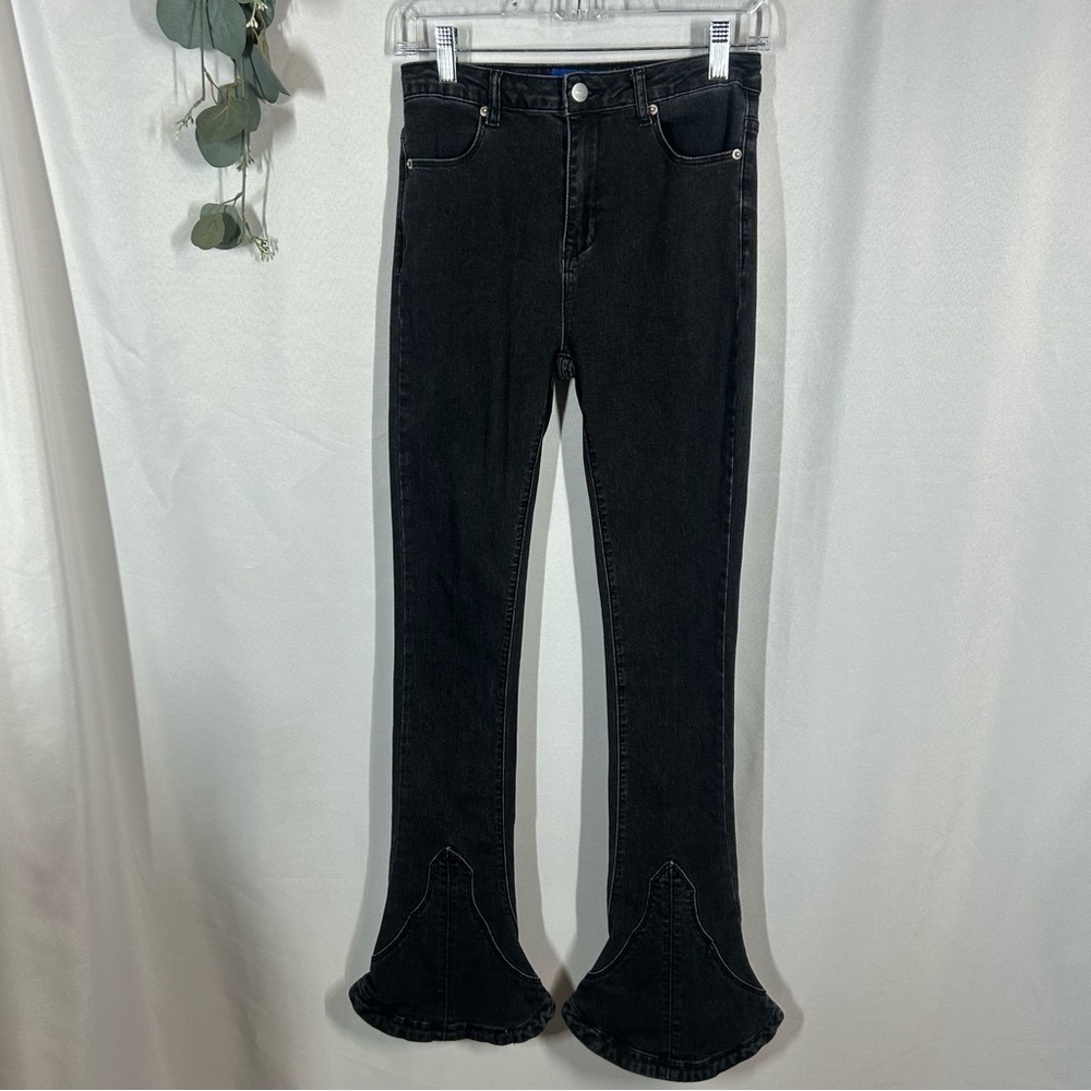 IFIK | Flared High Rise Black Jeans Dark Wash Denim Juniors Size 13